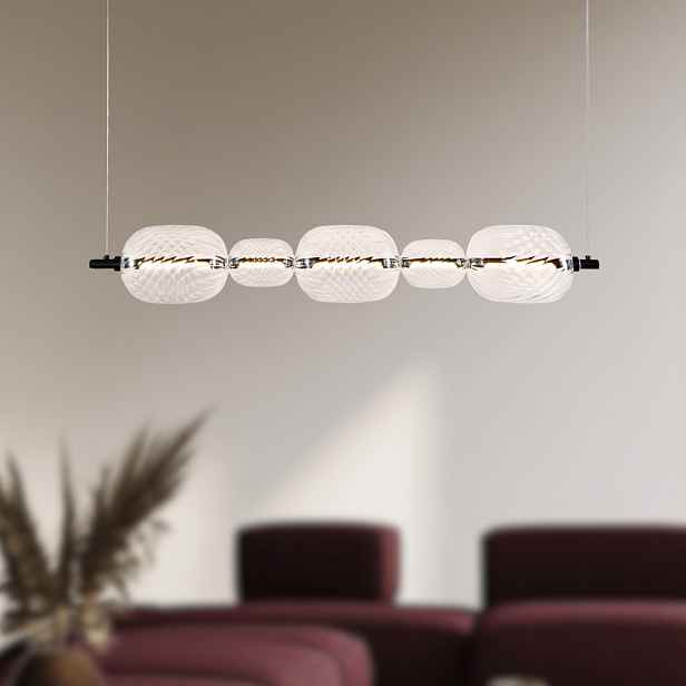 PLAYA lampa wisząca czarny pozioma 15W LED 3000K klosz bezbarwny
