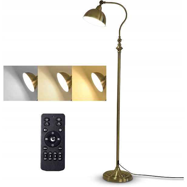 Podlahová Led lampa vintage 12W 960 lm s dálkovým ovládáním E27 kovová 150 cm Loft