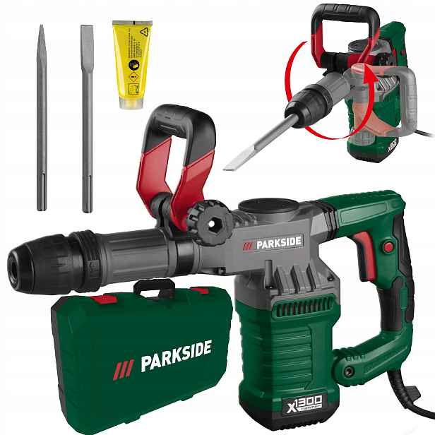 Silné kladivo pro betonu z kamene Parkside, demoliční kladivo SDS-Max 15J 1300W