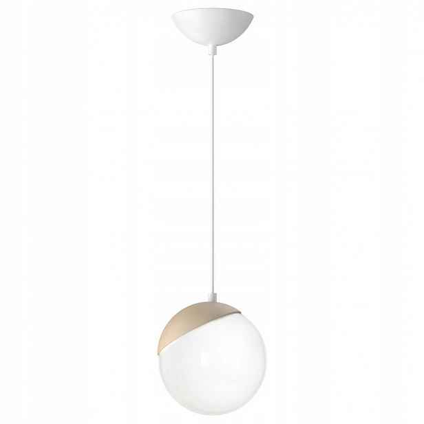 Závěsná lampa Sfera Bílá Hnědá Skleněná Stínidlo 1xE14 14x100cm Stropní Dům