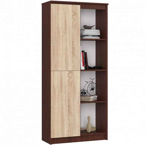 RAUMHIRSCH FURNITURE STOJANOVÁ POLIČKA Tmavě hnědá, dub Sonoma 180/80/35
