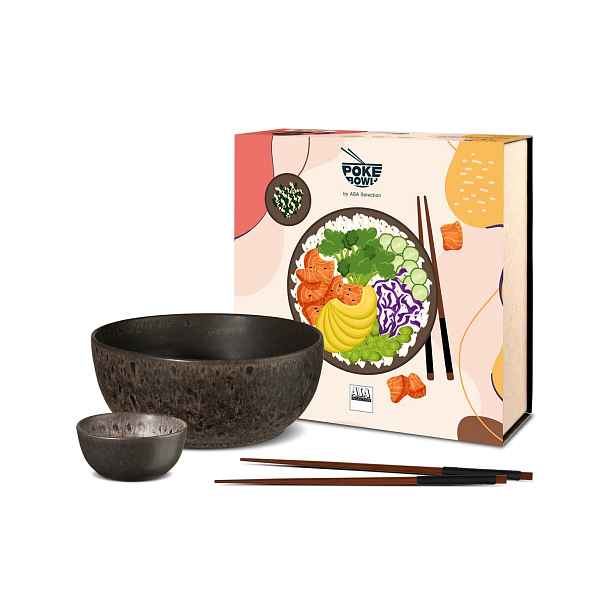 Dárková sada poké bowl set Poké & More ASA Selection - antracit