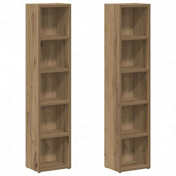 vidaXL Skříňky na CD 2 ks dub artisan 21x16x93,5 cm kompozitní dřevo