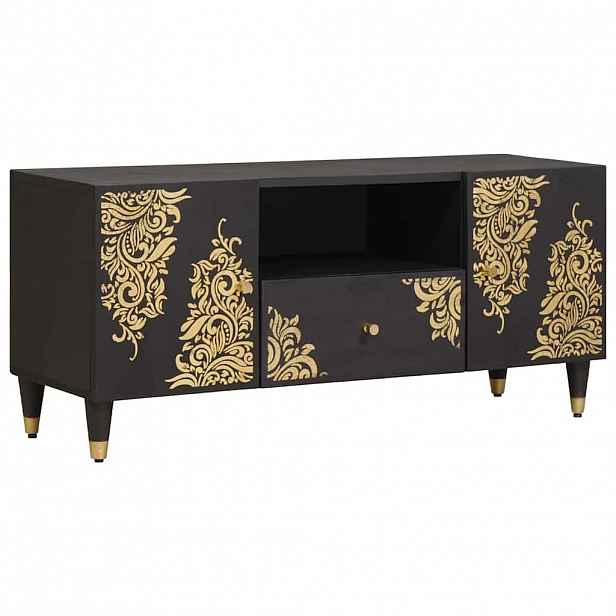 vidaXL Televizní skříň Černá 105 x 33 x 46 cm Masivní mangové dřevo