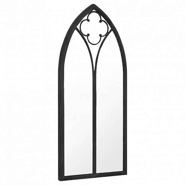 vidaXL Zahradní zrcadlo černé 100 x 45 cm železo pro použití venku