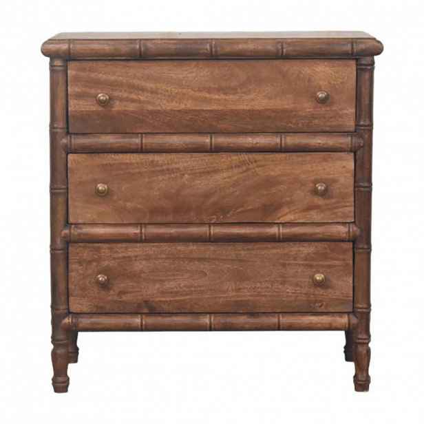 Artisan Furniture NOČNÍ SKŘÍŇKA Mini Classic kaštanová, 2 zásuvky a otevřený prostor, tmavě hnědá