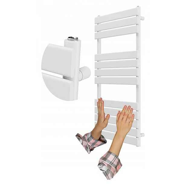 Bílý Koupelnový Radiátor Žebříkový 120x60 cm Moderní Otopné Těleso Oslo