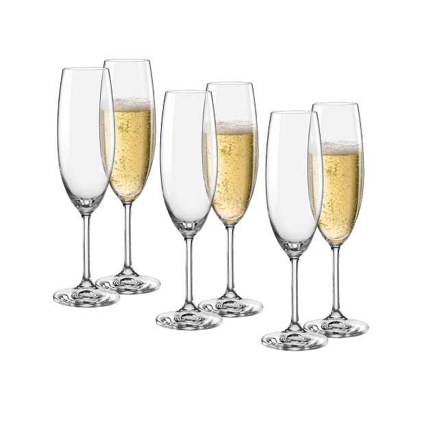 Sklenice na šampaňské BOHEMIA CRYSTAL Lara 220ml 6ks