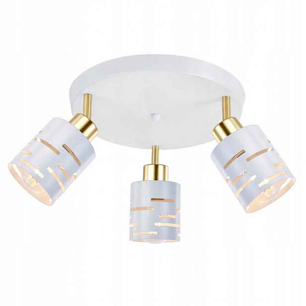 stropní svítidlo Led lustrová lampa 3x E27, svítidlo Loft, bílé zlato