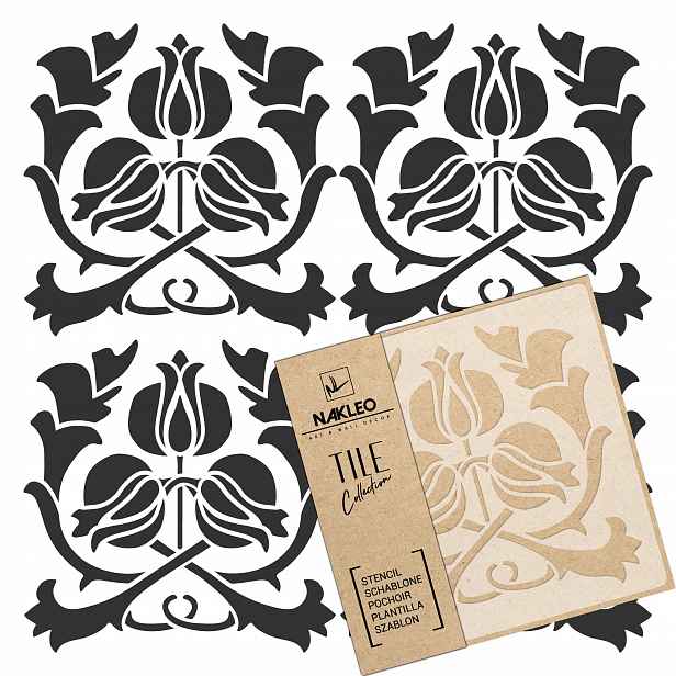 Malířská šablona Dlaždice Opakovaně Použitelný 60x60 cm Secesní Umění Nouveau
