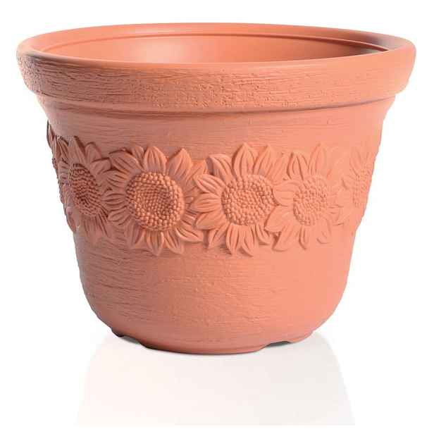 Prosperplast Květináč Sunny Flower oranžový, varianta 35 cm