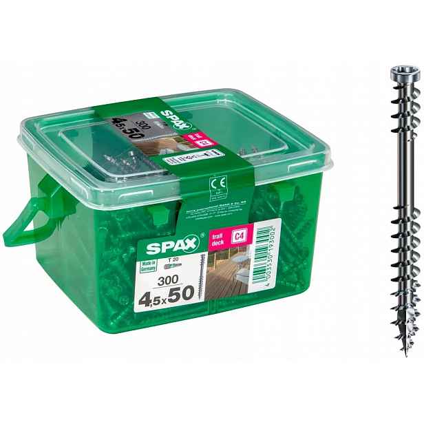 Terasové Vruty 300 Kusů C4 Hkb 4.5*50MM Spax-d T20 Spax