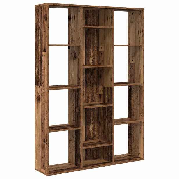 vidaXL Knihovna/dělicí stěna old wood 100x24x140 cm kompozitní dřevo
