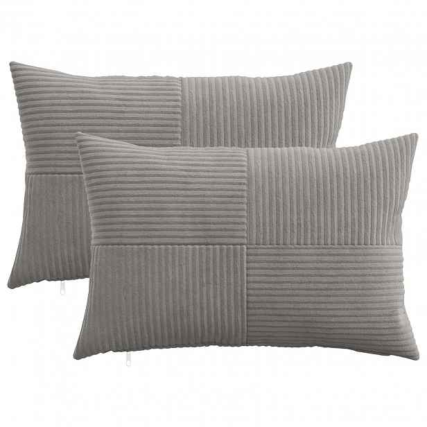 vidaXL Povlak na polštář 2 pcs ALMELO Světle šedá 30 x 50 cm manšestr