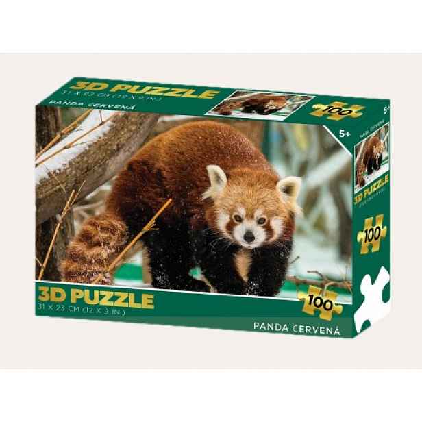 3D PRIME Puzzle 3D - Panda červená