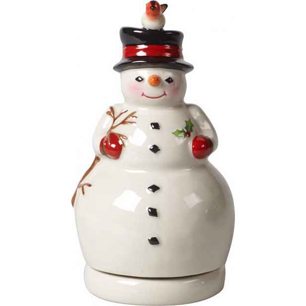 Villeroy & Boch Nostalgic Melody otáčející se sněhulák s hracím mechanismem, 15 cm