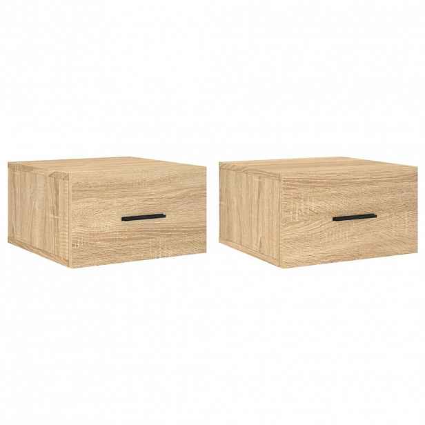 vidaXL Nástěnné noční stolky 2 ks dub sonoma 35 x 35 x 20 cm
