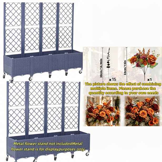 TEMU Sada 16 ks - Podzimní barevná paleta s růžemi, sedmikráskami, dvouplátkovými květy, eukalyptem a luxusními umělými smíšenými květinami -