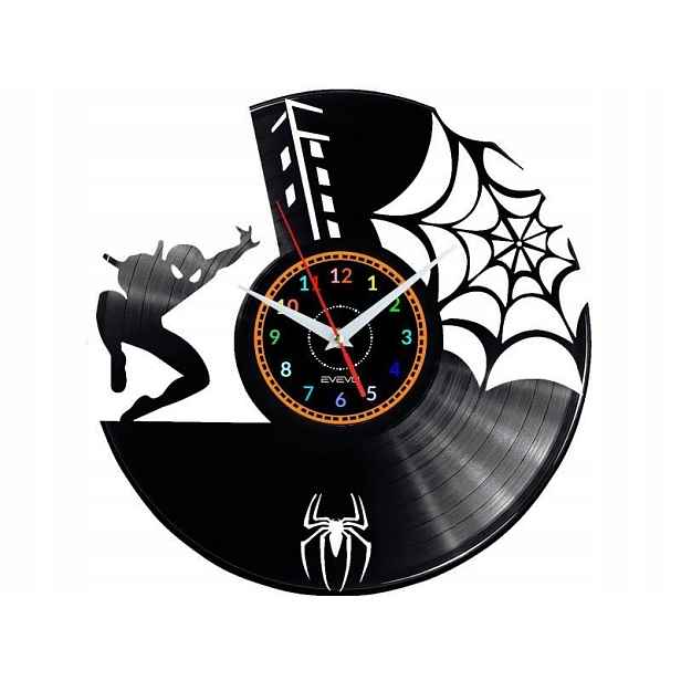 Spiderman Dárek Originální dekorace do domu Hodiny z vinylové desky