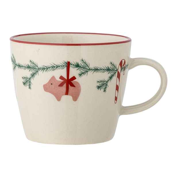 Krémový kameninový hrnek s vánočním motivem 380 ml Yule – Bloomingville