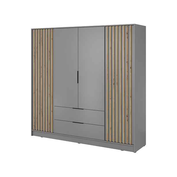 Piaski Šatní skříň Nelly 206 cm šedá/dub artisan