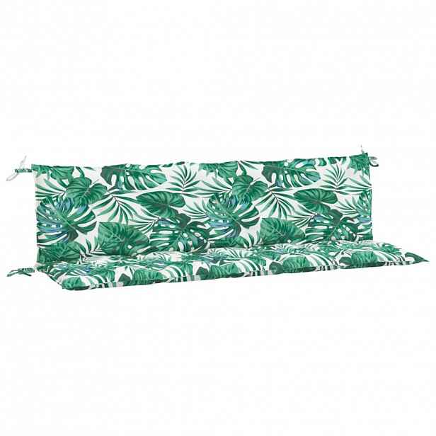 vidaXL Podušky na zahradní lavici 2 ks vzor listů 180x50x7 cm oxford