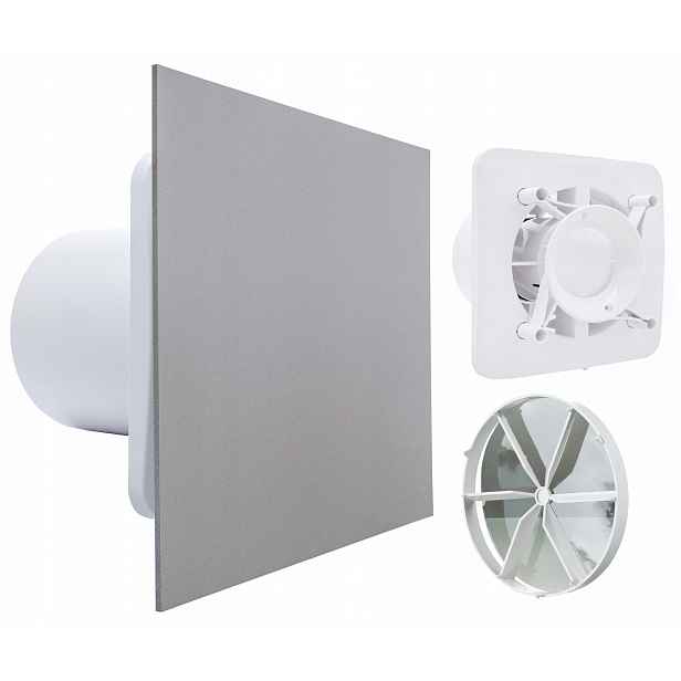 Domácí Koupelnový Ventilátor Ventika Fi 100 mm Platina Tichý Standard Ventil