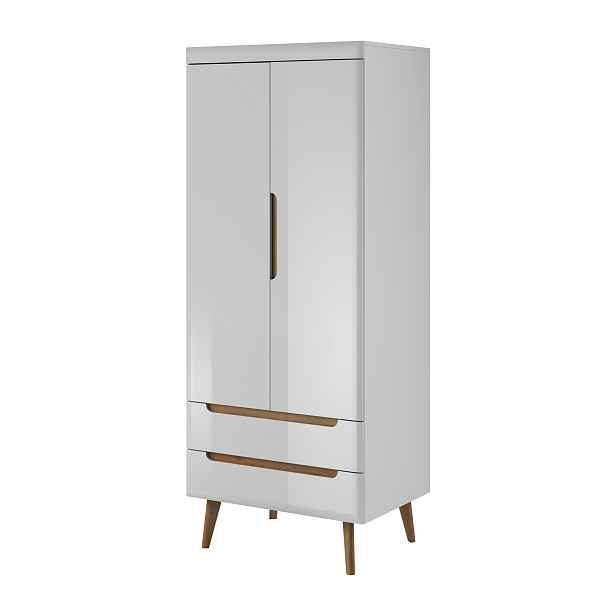 Piaski Šatní skříň Nordi 80 cm bílá/dub Riviéra