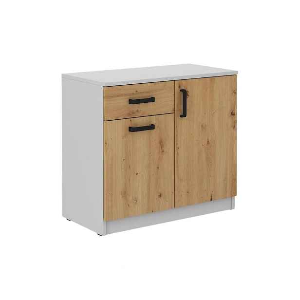 MASSENO KOMODA MALTESA, 80/73/41 cm s 1 zásuvkou a 2 dvířky, šedá