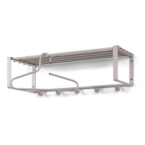 Taupe kovový nástěnný věšák s poličkou 70 cm Rex – Spinder Design