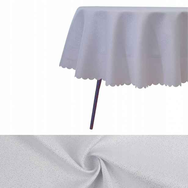 Ubrus Odolný Vůči Skvrnám Ovál Bílo Stříbrný 130 X 220 CM Skvělé Vánoce Ovál