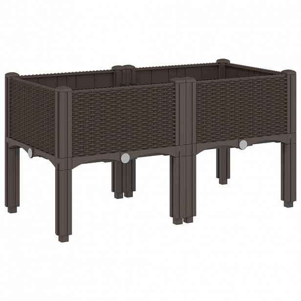 vidaXL Zahradní truhlík s nohami hnědý 80 x 40 x 42 cm PP