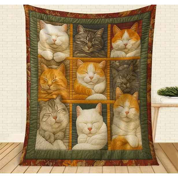 Deka deka pléd přehoz spící kočky koláž boho 150x200 cm koťata dárek