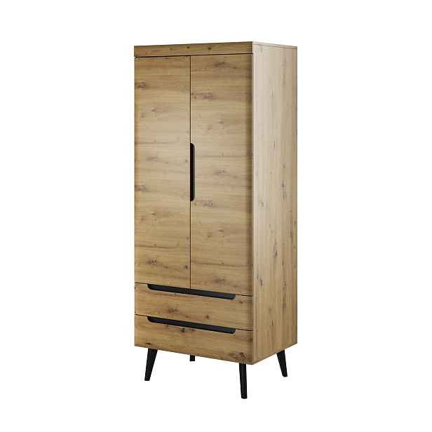 Piaski Šatní skříň Nordi 80 cm černá/dub artisan