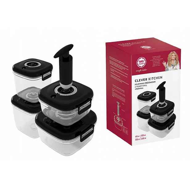 Vakuovací Dózy Mg Home Magda Gessler 4 Kusy Sada S Pumpičkou Obědový Box