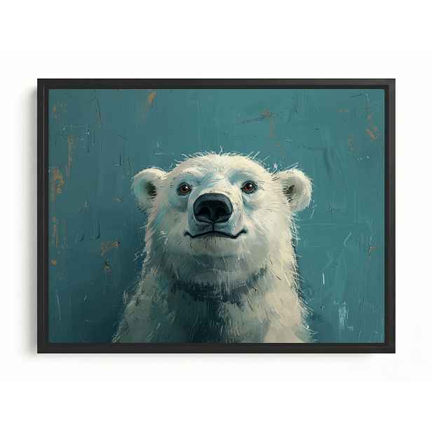 Obraz Rám Americký Box Bílý Medvídek Polární Grafika Medvídek 80x60