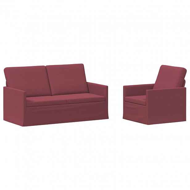 vidaXL Set pohovek 2 pcs Víno Červené Textil