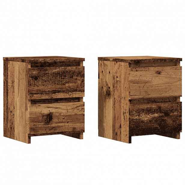 vidaXL Noční stolky 2 ks old wood 30 x 30 x 40 cm kompozitní dřevo