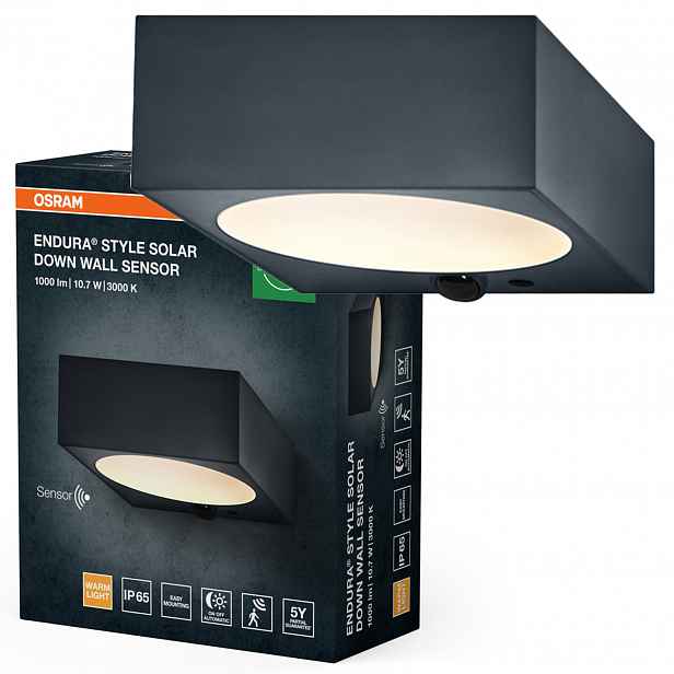 Zahradní nástěnné svítidlo Solární Lampa Led Snímač pohybu 10.7W 880lm 3000K IP65