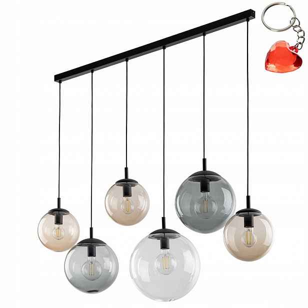 Závěsná stropní lampa Esme Mix 6 zdrojů E27 15W Regulace Kov Tk Lighting