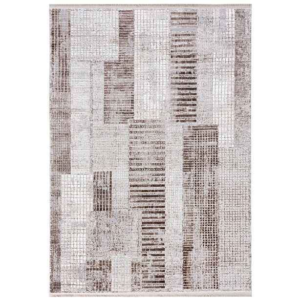 Koberec do obývacího pokoje béžový 300x400 cm abstraktní, moderní, měkký Oeko-Tex