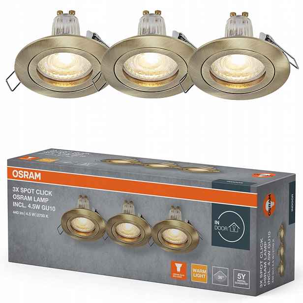 3x Stropní Led svítidlo Kulaté Stropní Svítidlo GU10 4.5W 400lm 2700K Osram