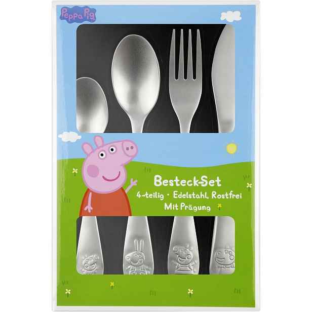Dětské Příbory 4 Díly Nerezová Ocel S Motivem Svíně Peppa