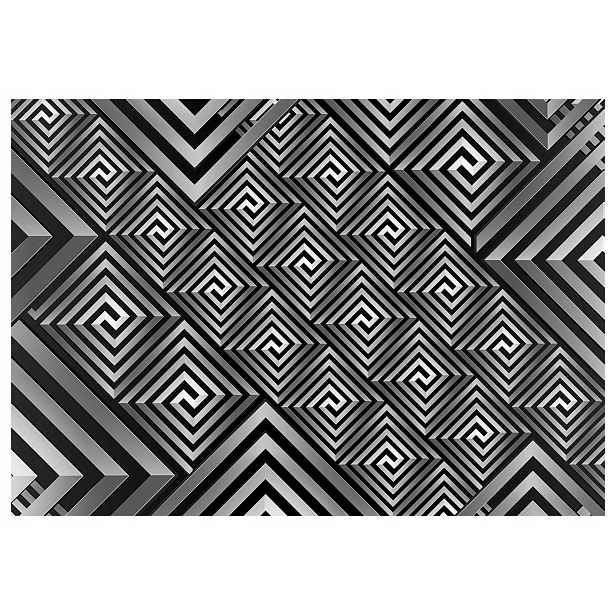 Geometrická fototapeta Meander Čtverce Černobílé 300x210 lepidlo