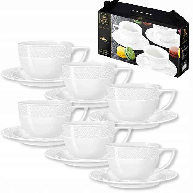 Sada 6 šálků na espresso Porcelana jako dárek 90 ml Wilmax