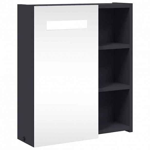 vidaXL Koupelnová zrcadlová skříňka s LED osvětlením šedá 45x13x52 cm