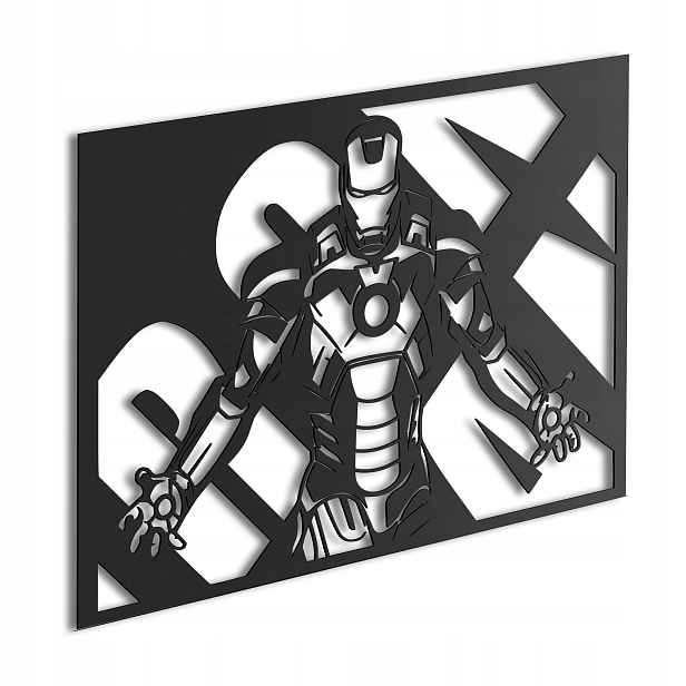 Dřevěný 3D obraz Iron Man Marvel Nástěnná Dekorace Dárek XL