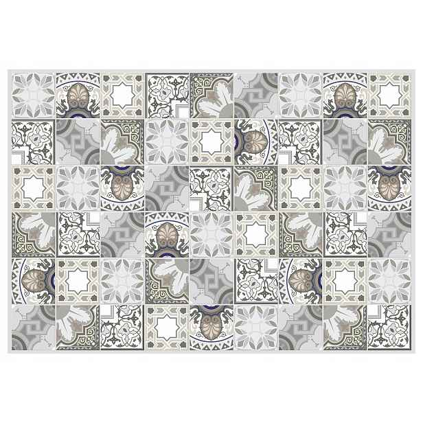 Fototapeta Geometrické dlaždice abstrakce vinyl šedo-béžová 208x146 lepidlo