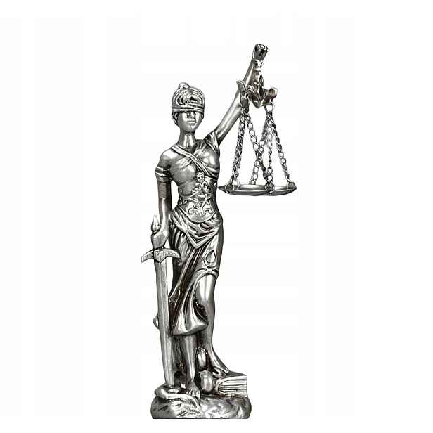 Temida Bohyně spravedlnosti Dikom Justica figurka z pryskyřice 20,5 cm Stříbrná