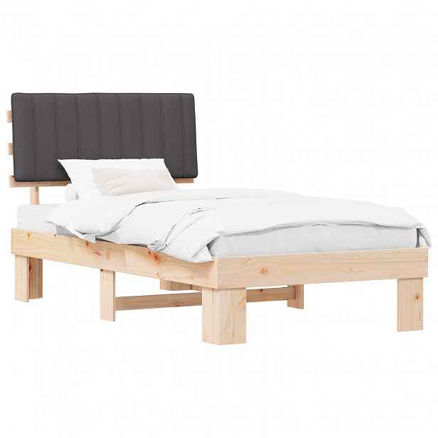 vidaXL Rám postele s čalouněným čelem s čelo Tmavě šedá 100 x 200 cm
